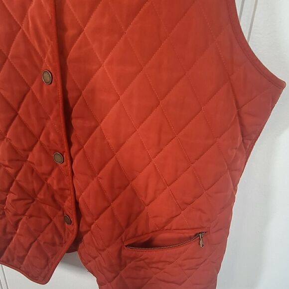 Talbots Burnt Orange Colored Quilted Vest - Picture 7 of 9